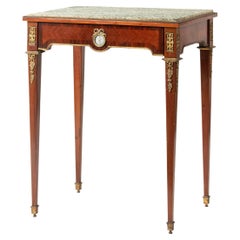 Antique Napoleon III Side Table with Bronze Ornaments Louis XVI Style