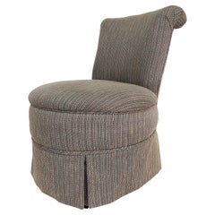 Antique Napoleon III Slipper Chair circa 1900, Turned Legs on Casters