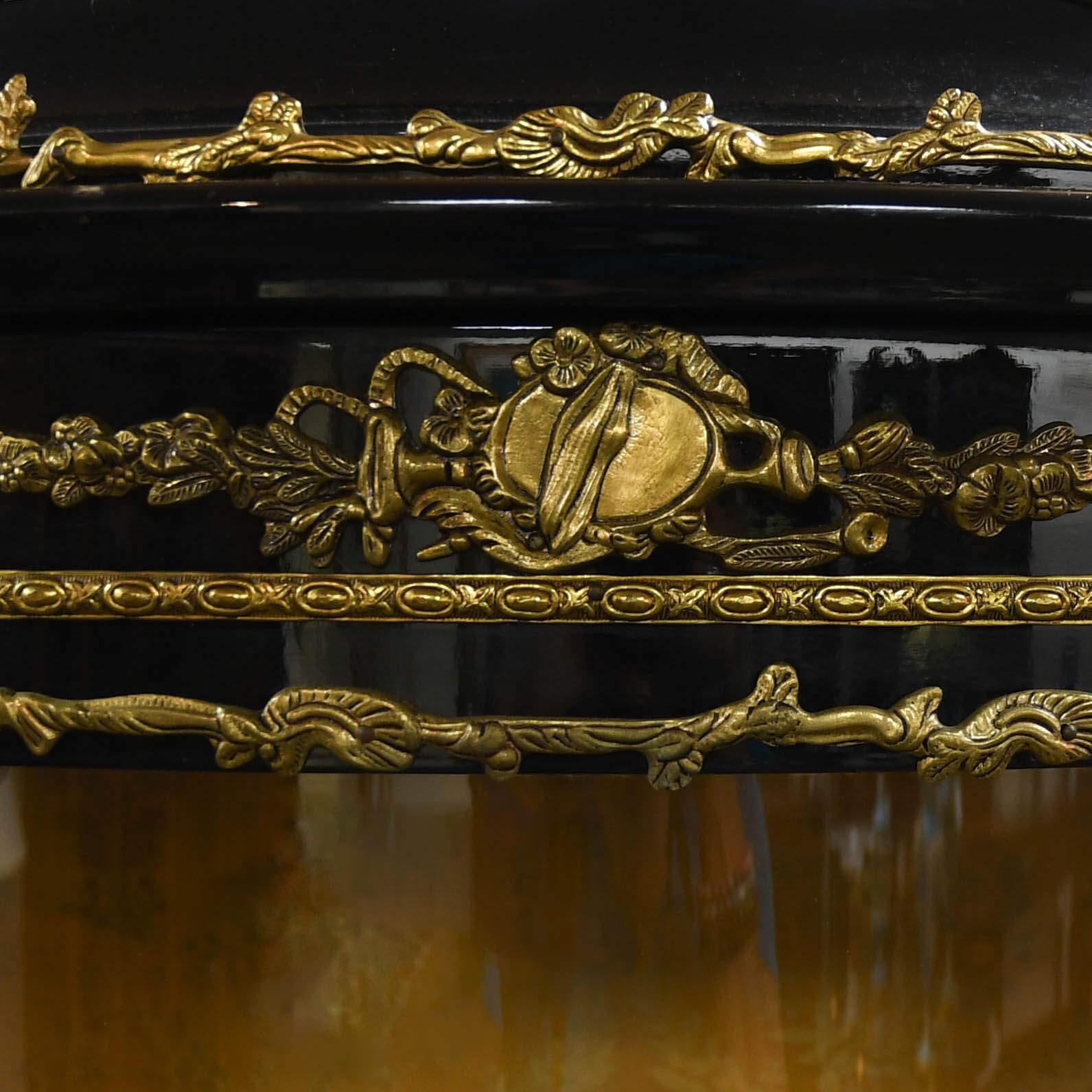 19th Century Antique Napoleon III-Style Bronze Curio Cabinet For Sale