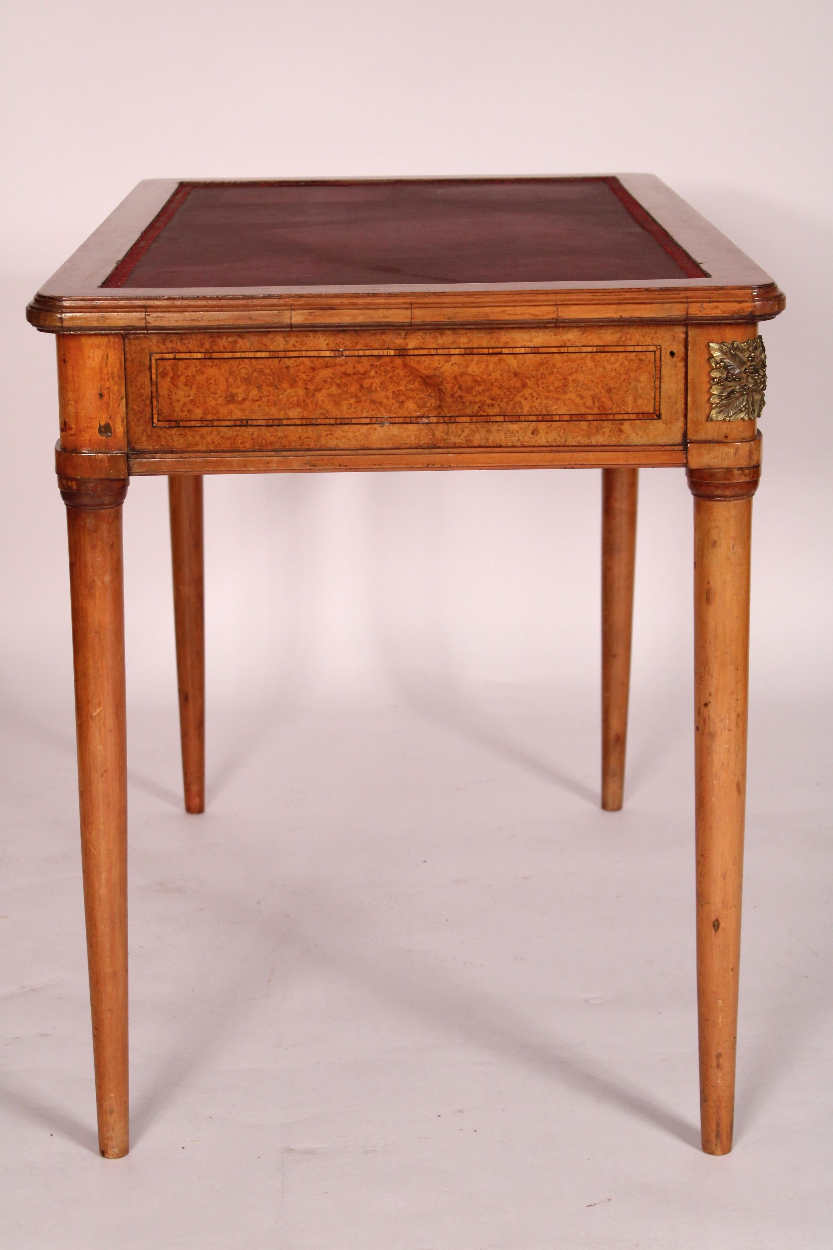 Antique Napoleon III Style Burl Ash and Birch Writing Table In Good Condition In Laguna Beach, CA