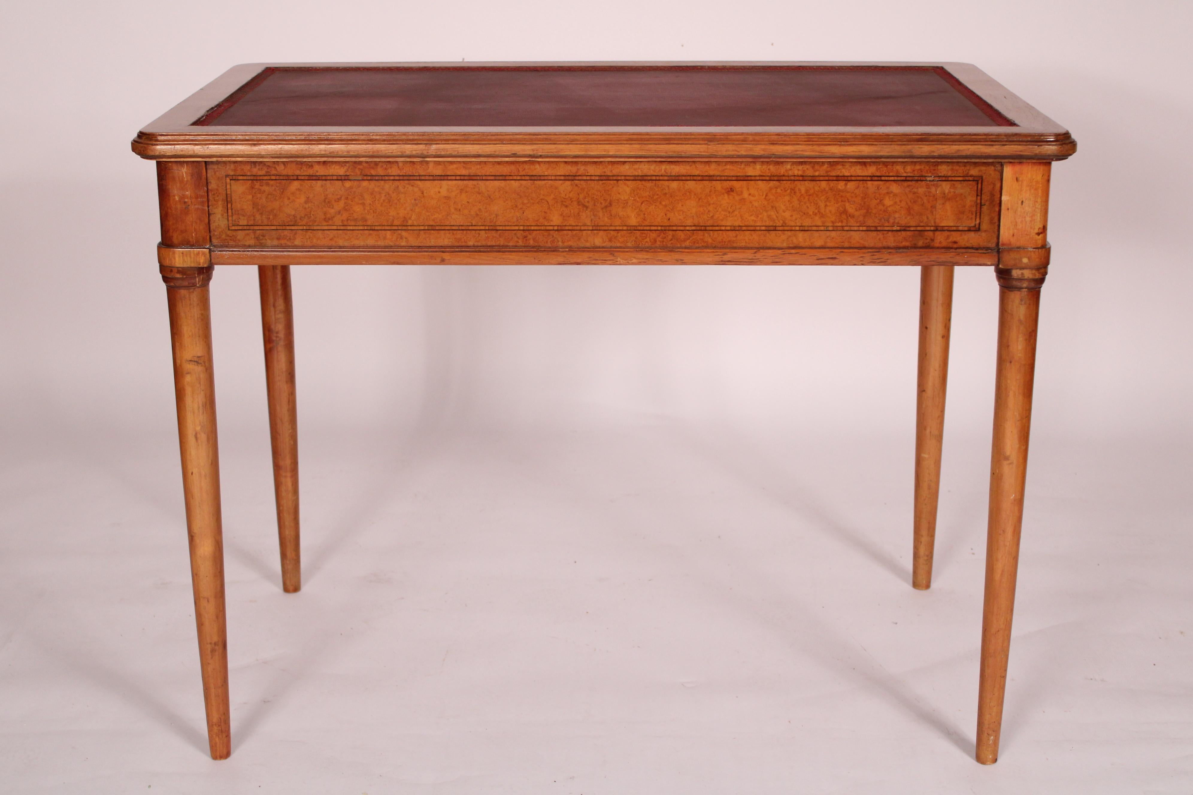 Early 20th Century Antique Napoleon III Style Burl Ash and Birch Writing Table