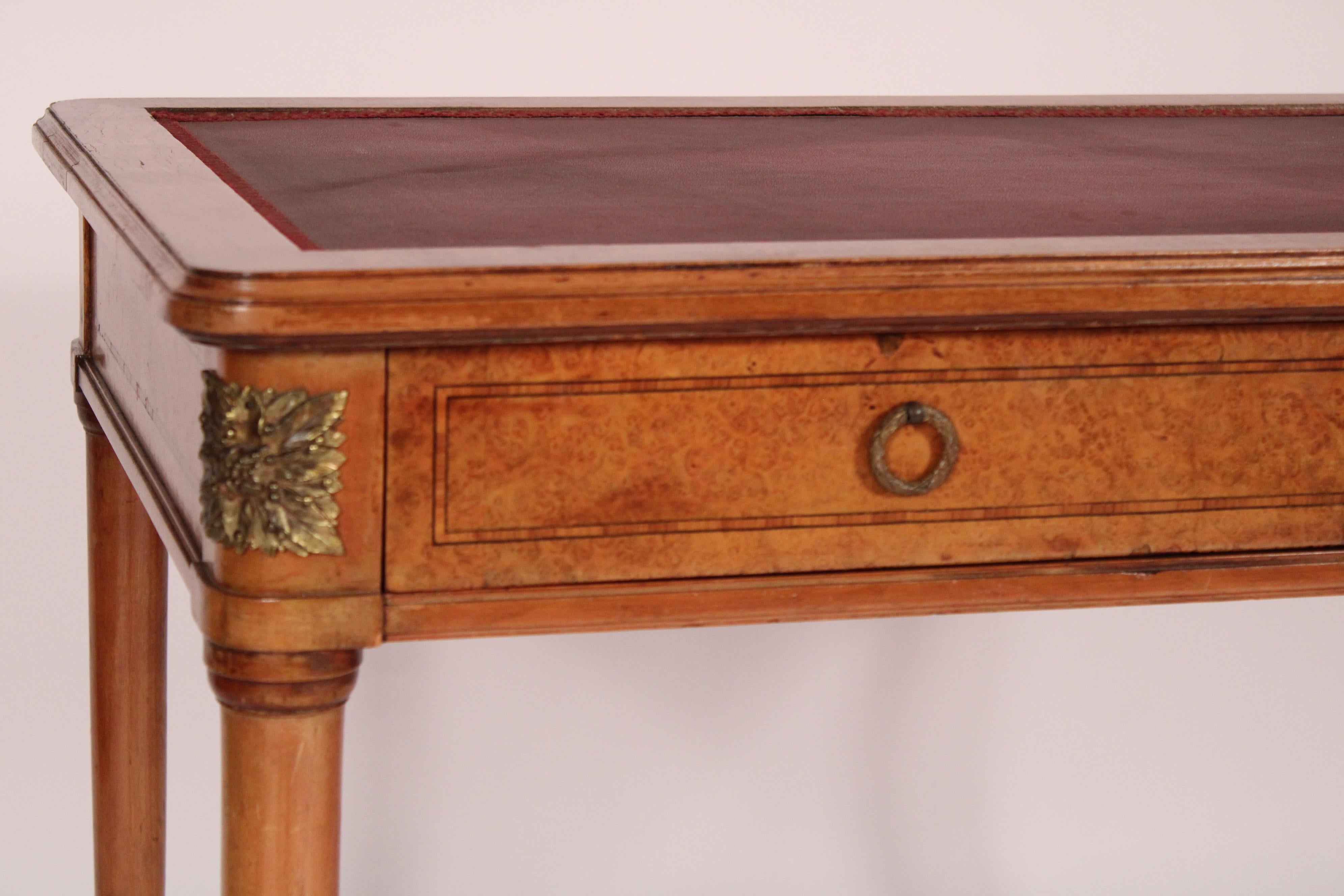 Antique Napoleon III Style Burl Ash and Birch Writing Table 1