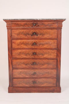Antique Napoleon III Style Flame Mahogany Semanier