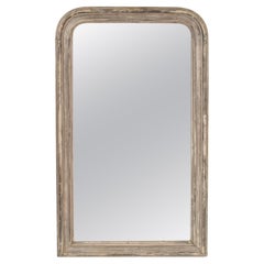 Antique Napoleon III Style Silver Leaf Mirror