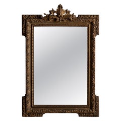Antique Napoleon III Wall Mirror, Dark Bronze Frame, France, 1880s