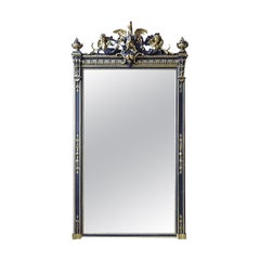 Antique Napoleon III Wall Mirror with Angels, Fair Condition, 1835