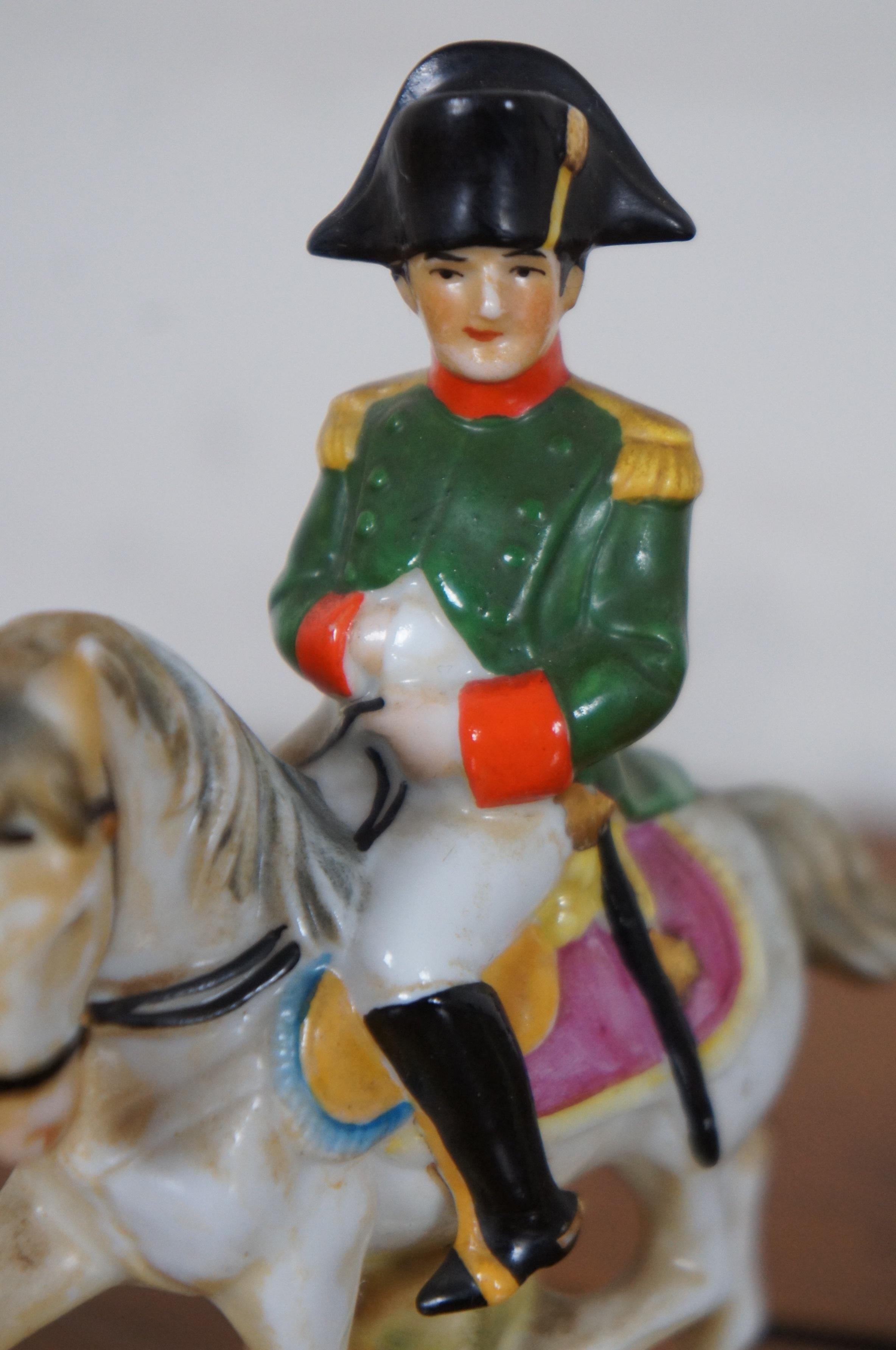 Antique Napoleon & Michel Ney on Horseback Porcelain Figurines Pair Dresden 2