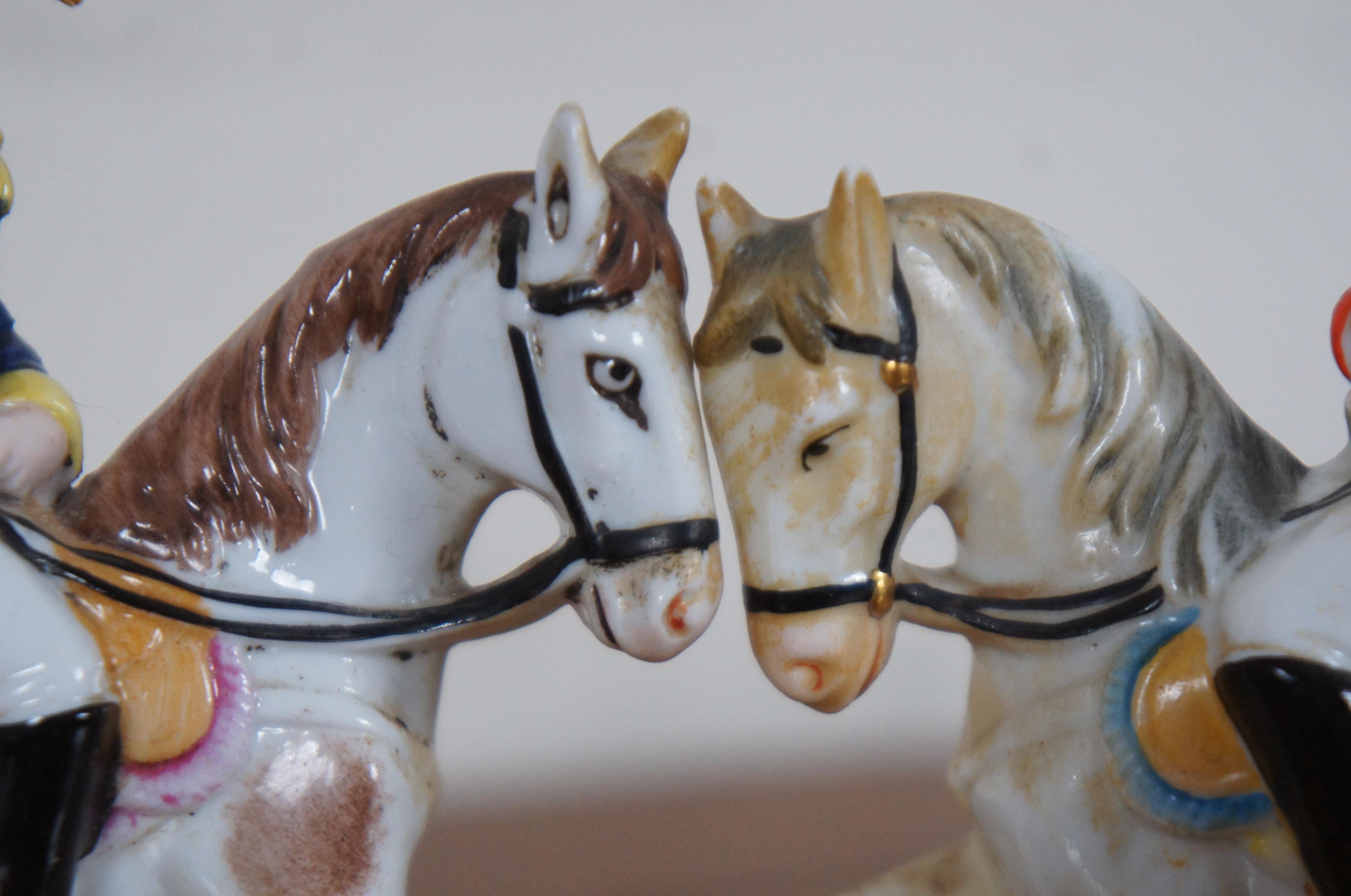Antique Napoleon & Michel Ney on Horseback Porcelain Figurines Pair Dresden 4