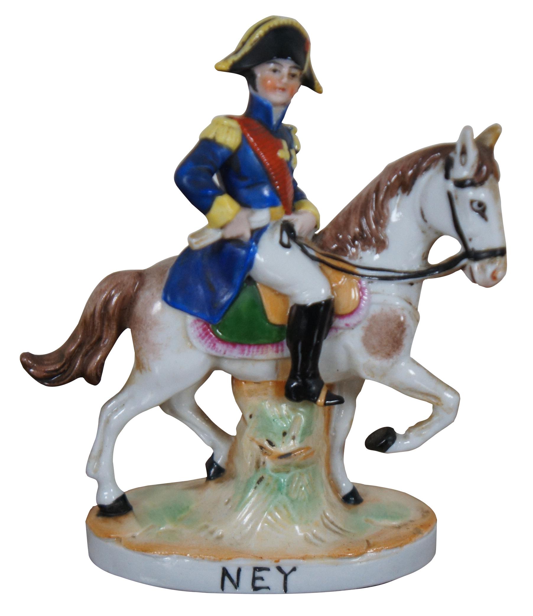 Antike Napoleon & Michel Ney zu Pferd Porzellanfiguren, Paar Dresden, Paar (Empire)