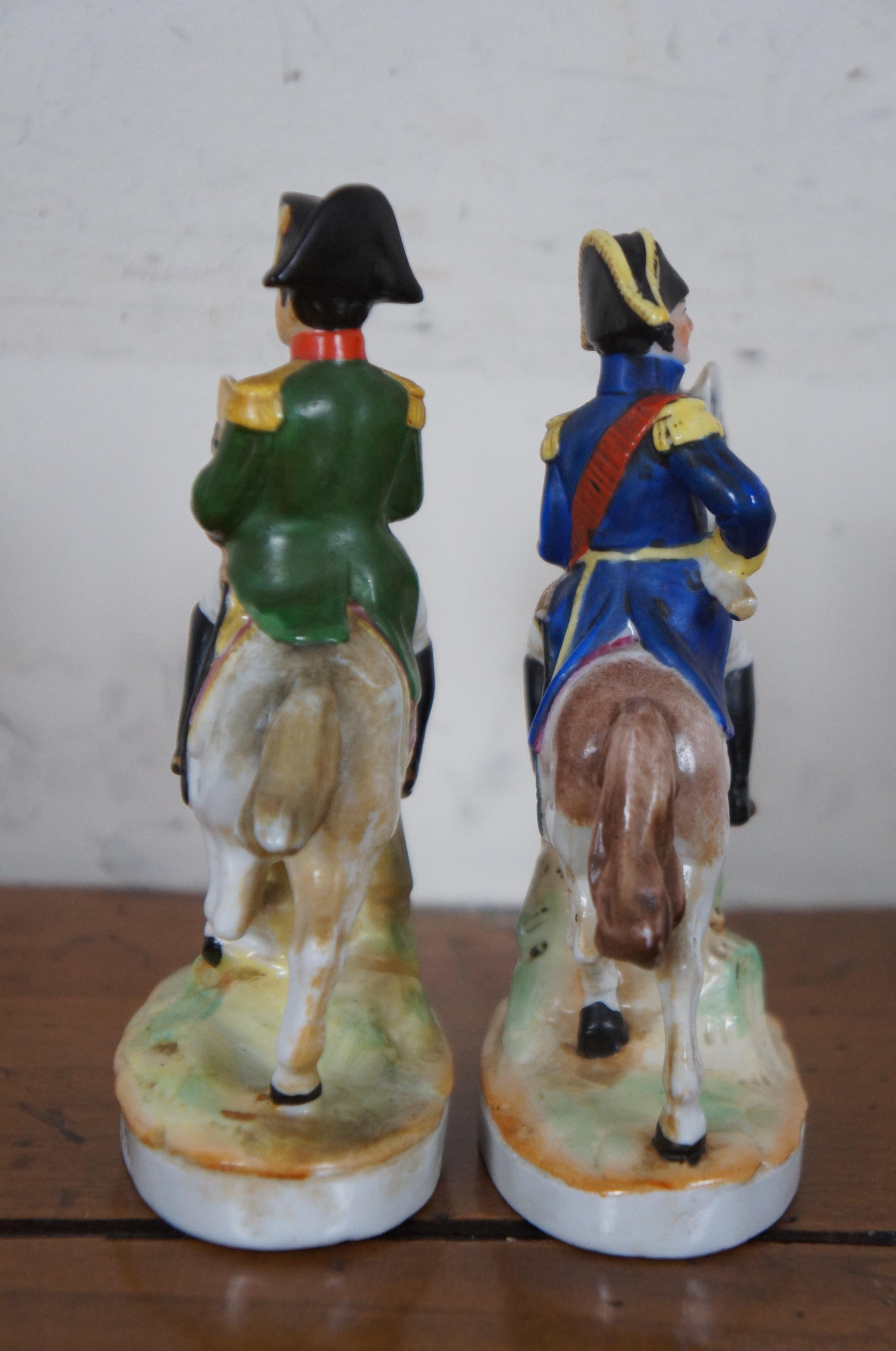 Antike Napoleon & Michel Ney zu Pferd Porzellanfiguren, Paar Dresden, Paar 1