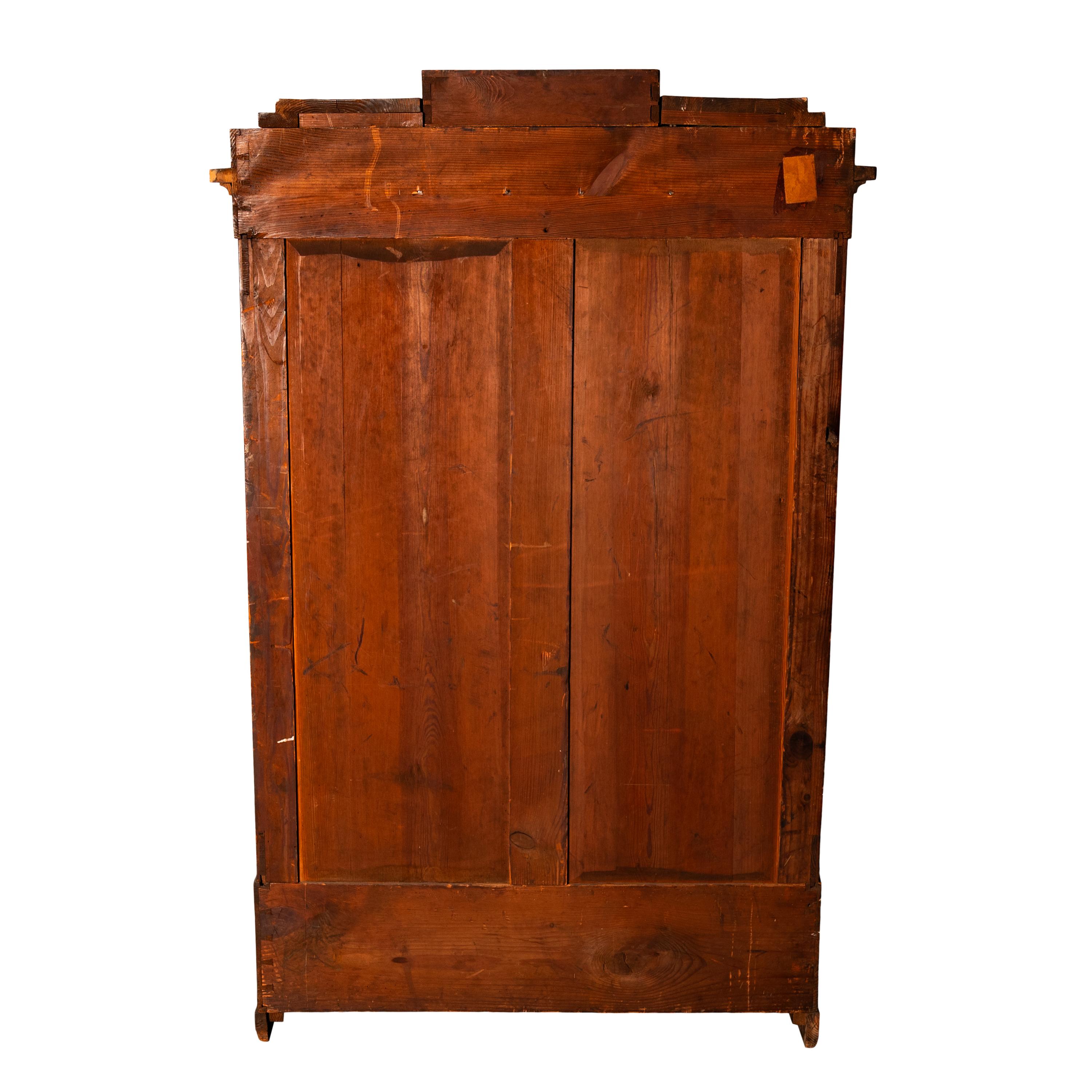 Antique Napoleonic French Empire Parcel-Gilt Mahogany Wine Cabinet Armoire 1810 For Sale 12