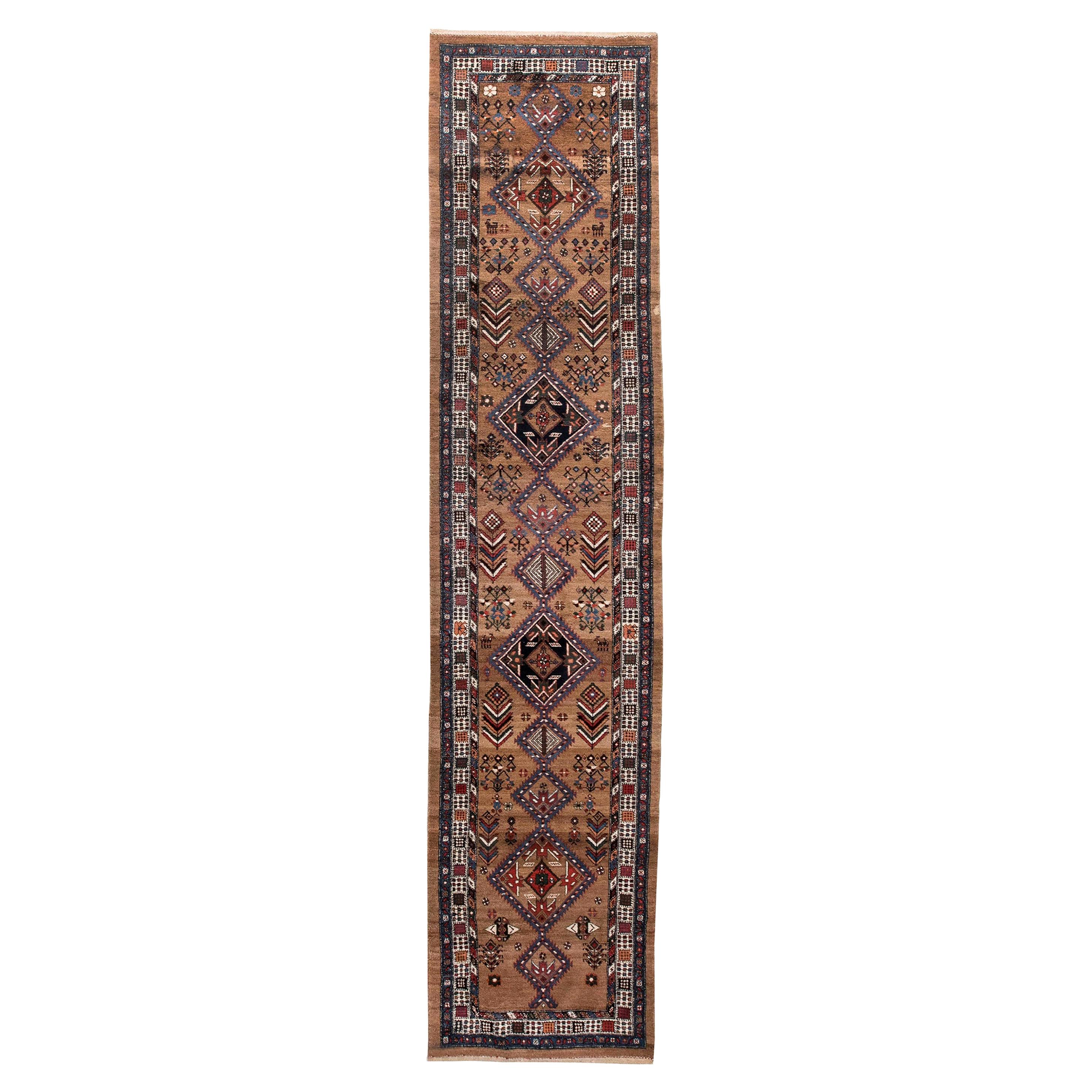 Antique Narrow and Long Persian Hamadan Runner For Sale