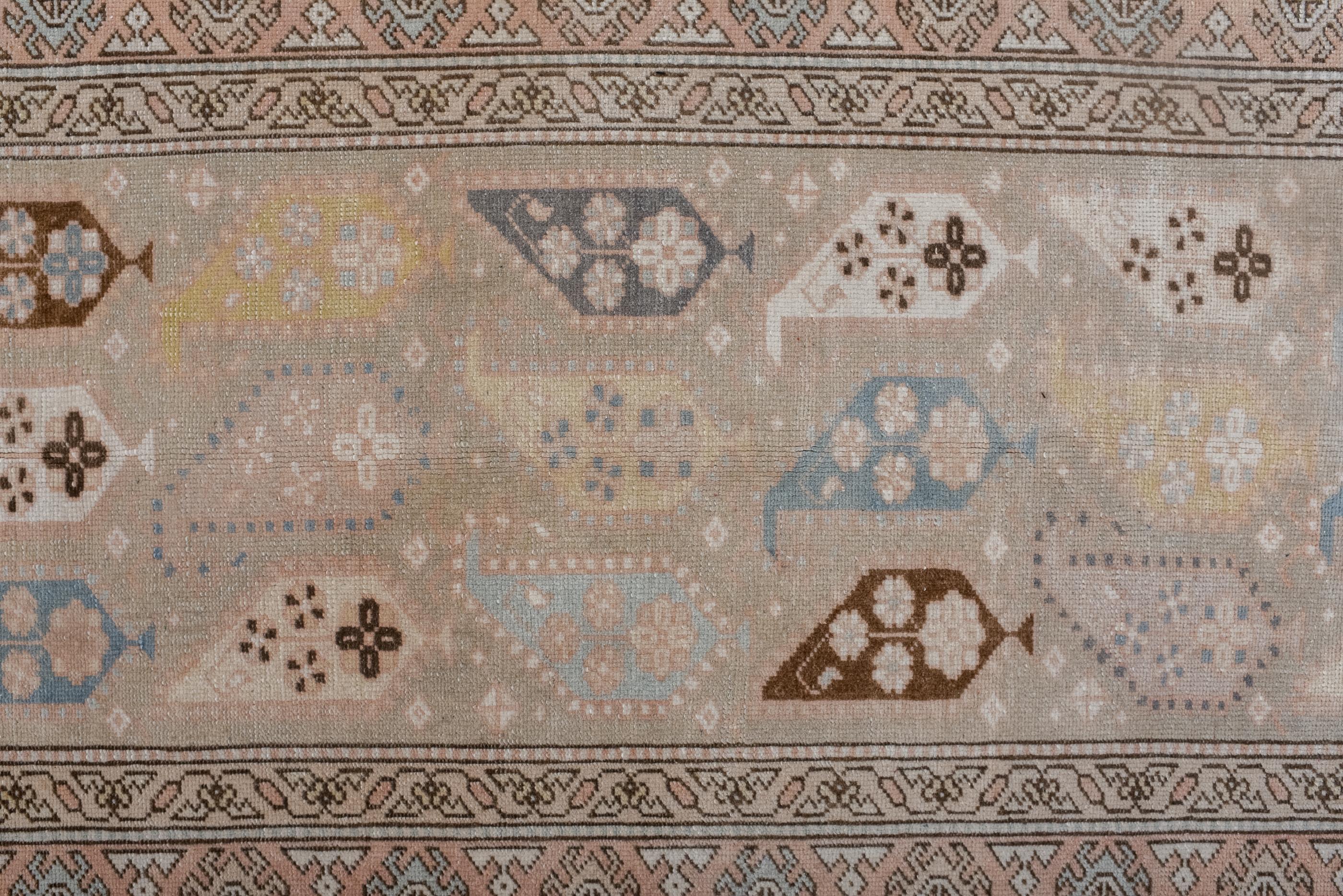 Hand-Knotted Antique Narrow Runner with Traditional Boteh Design  For Sale