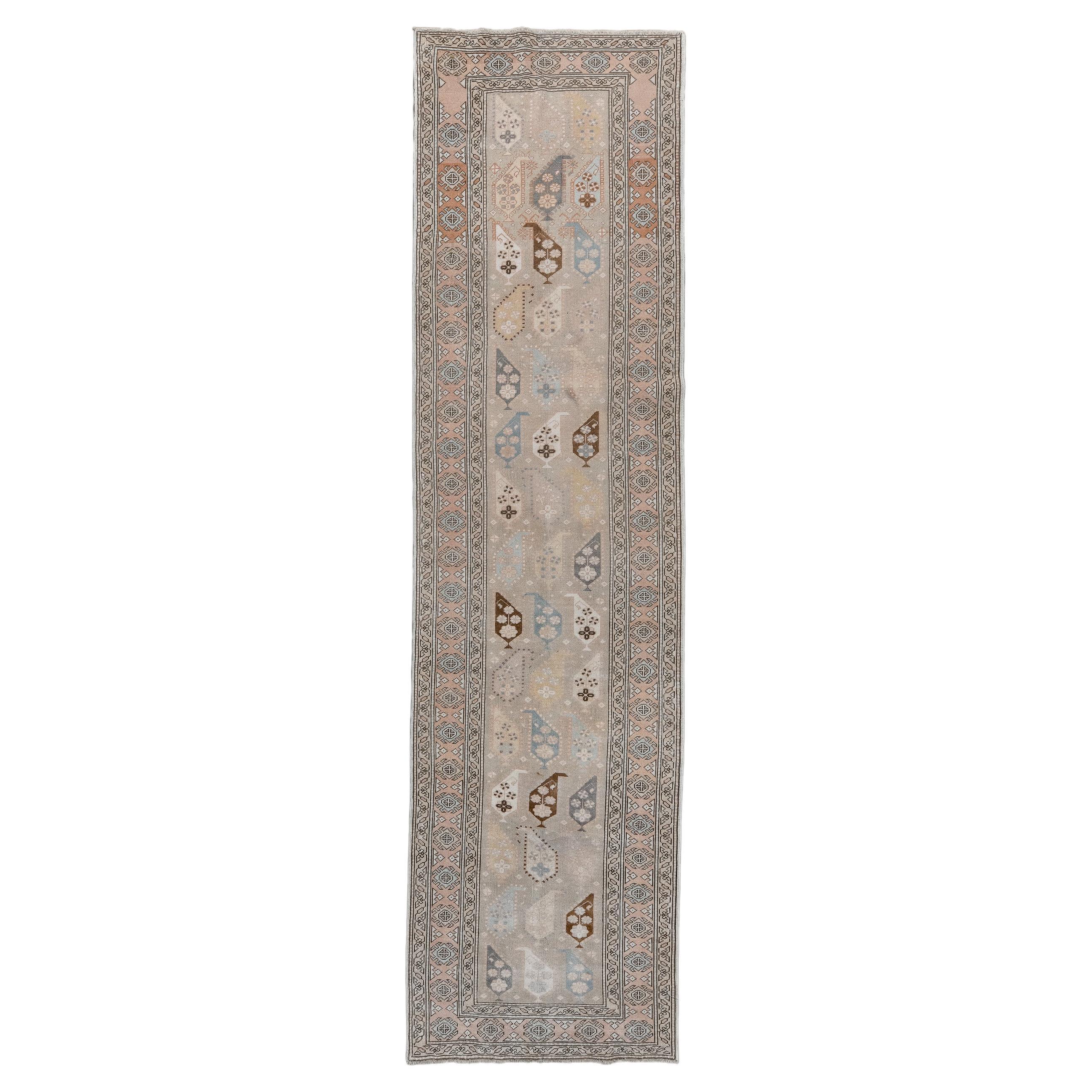 Antique Narrow Runner with Traditional Boteh Design  For Sale