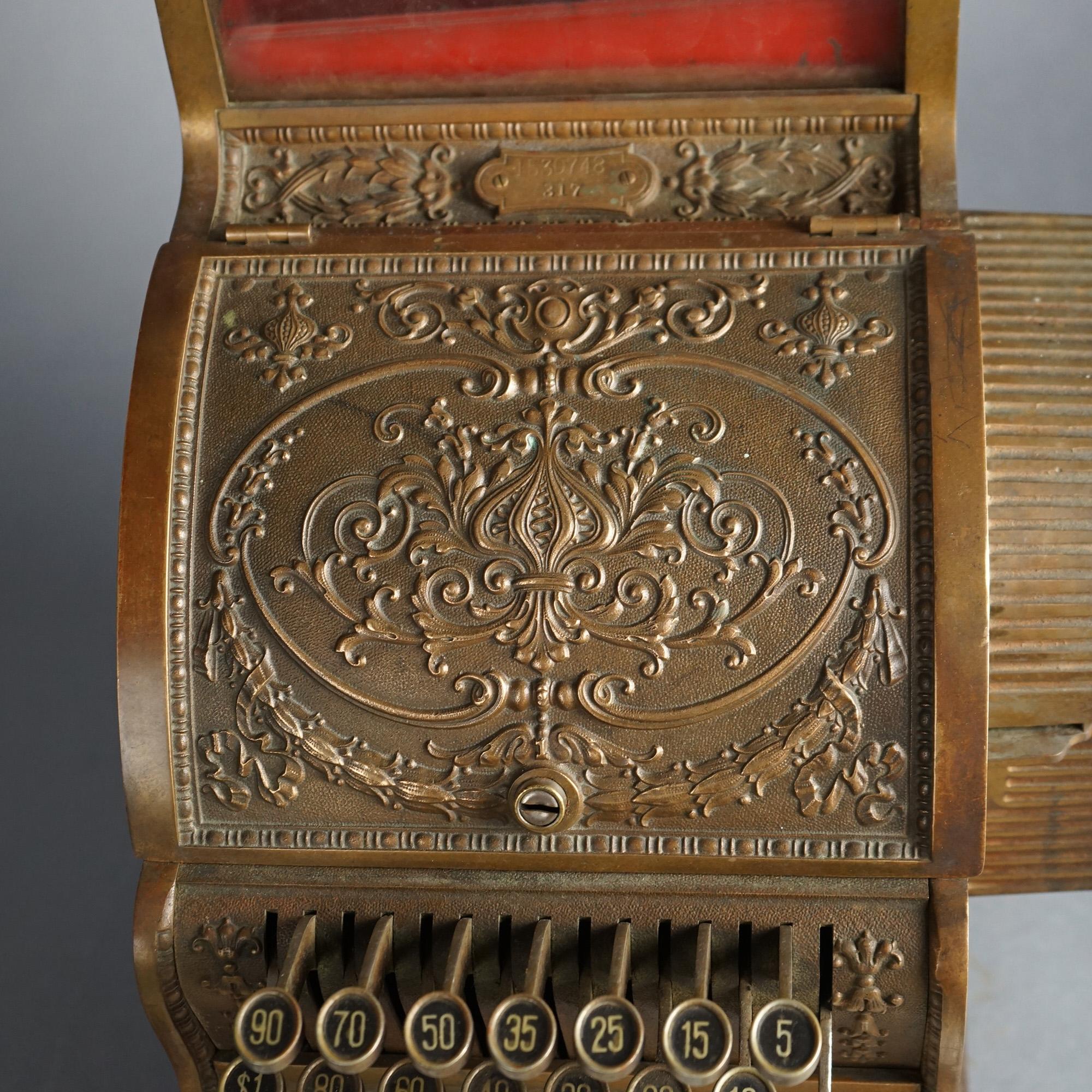 Antique National Brass Candy Store Cash Register Circa 1900 In Good Condition In Big Flats, NY