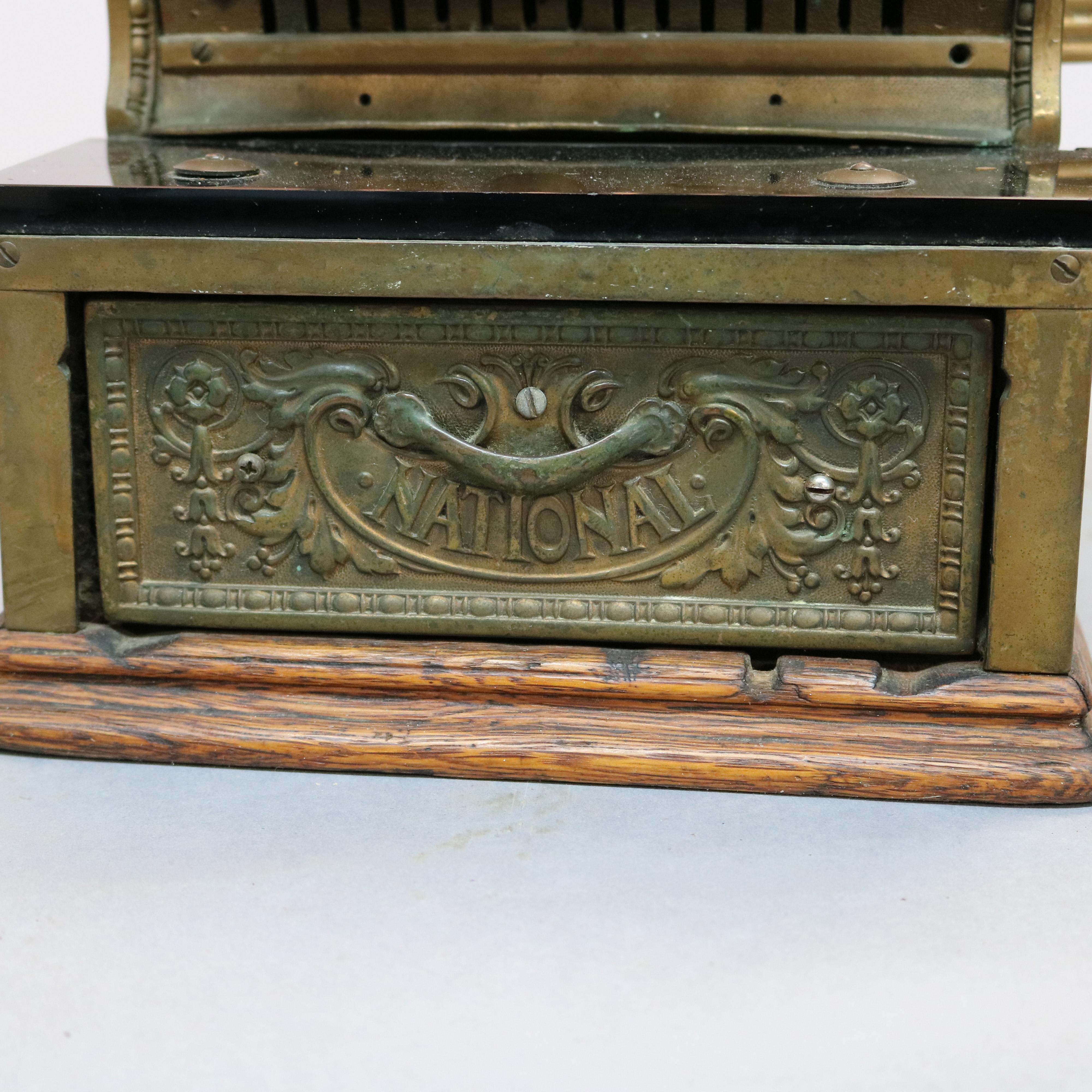Antique National Candy Store Brass Cash Register, circa 1900 1