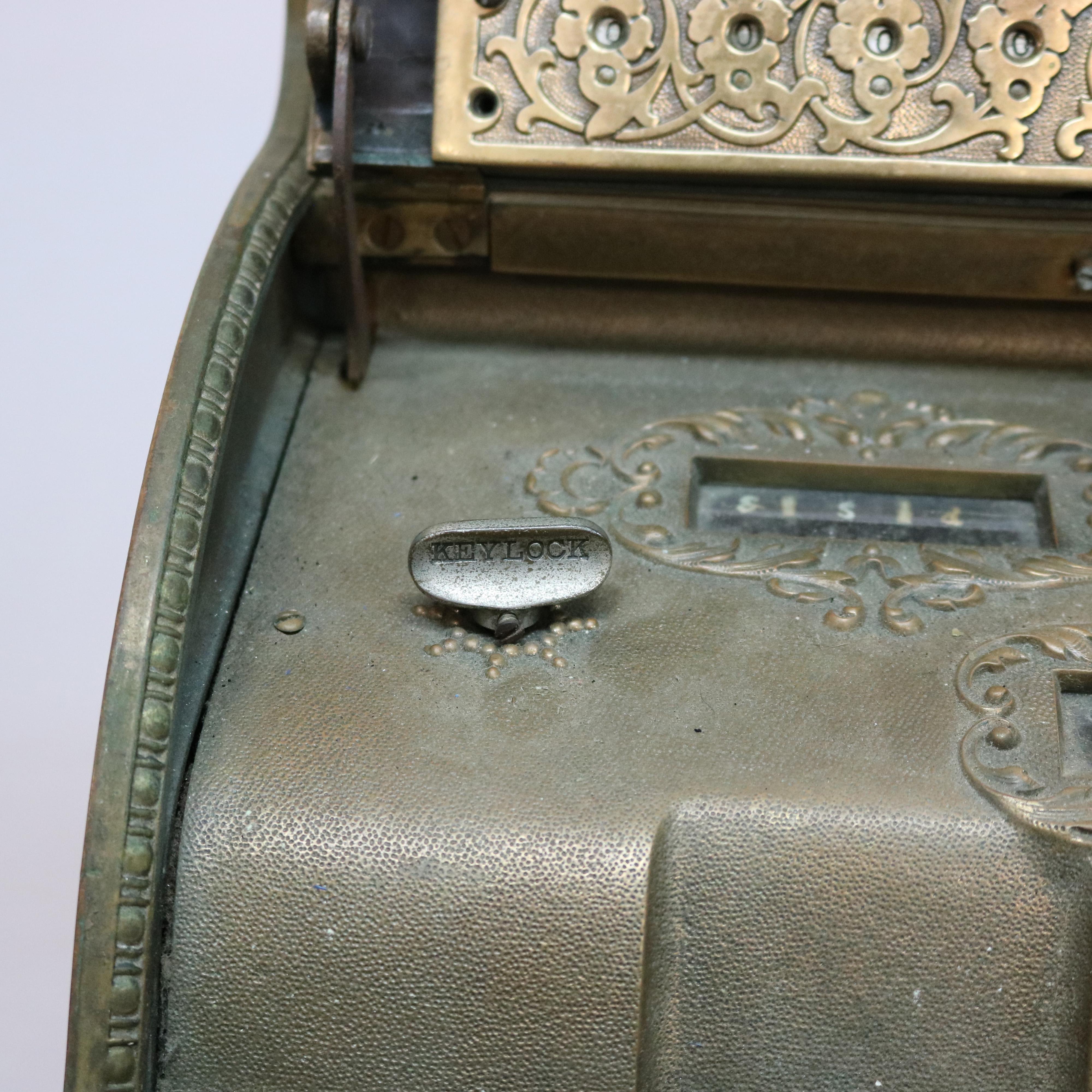 Antique National Candy Store Brass Cash Register, circa 1900 In Good Condition In Big Flats, NY