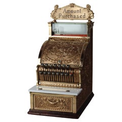 Antique National Cash Register Co. Brass Candy Store Cash Register 313 1029359