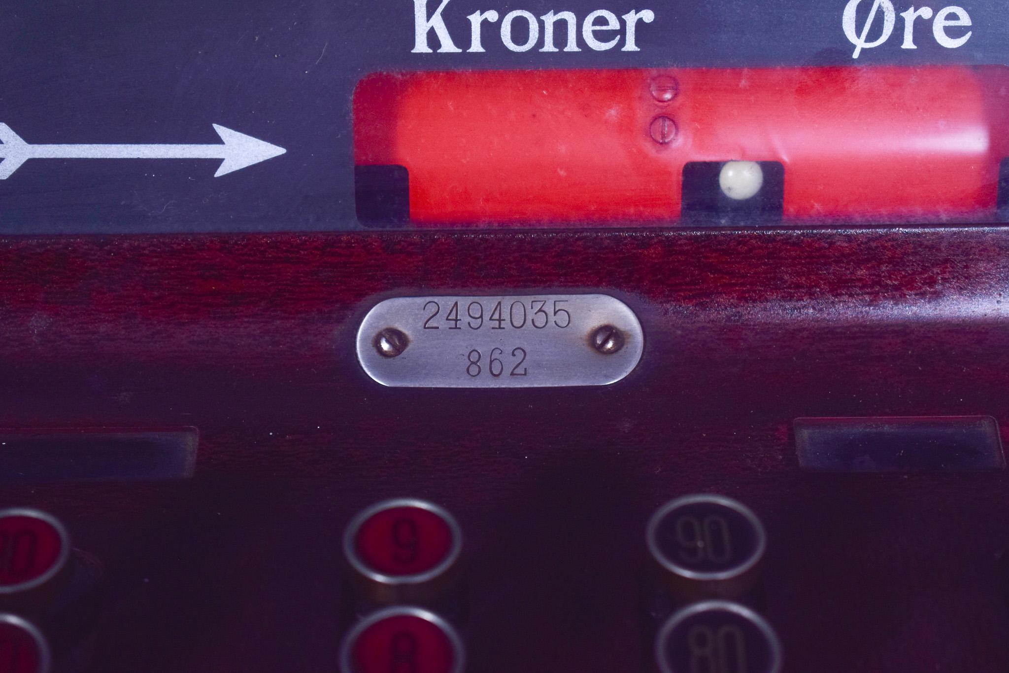 Metal Antique National Cash Register Danish For Sale