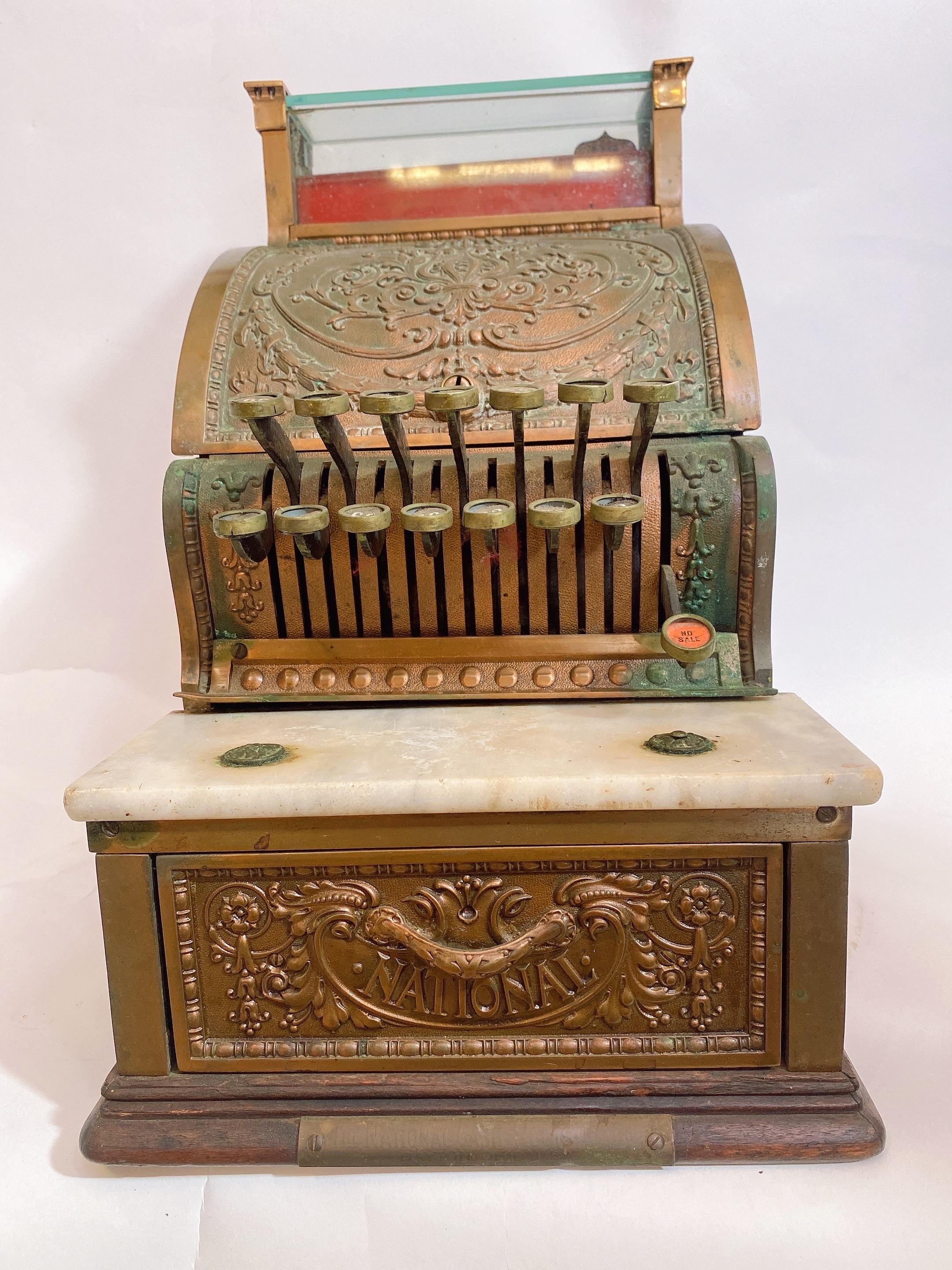vintage wooden cash register