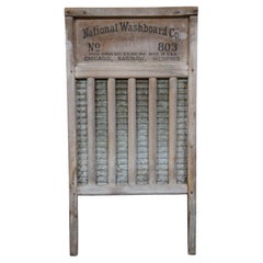 Antique National Washboard Co Brass King Laundry Wash Board No 803