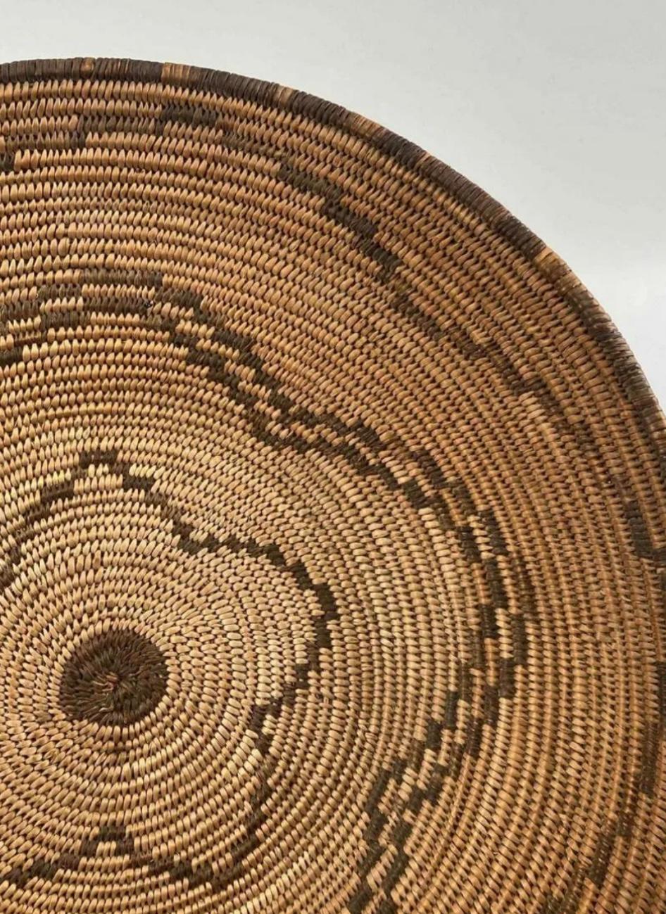 Hand-Crafted Antique Native American Apache Woven Basket For Sale