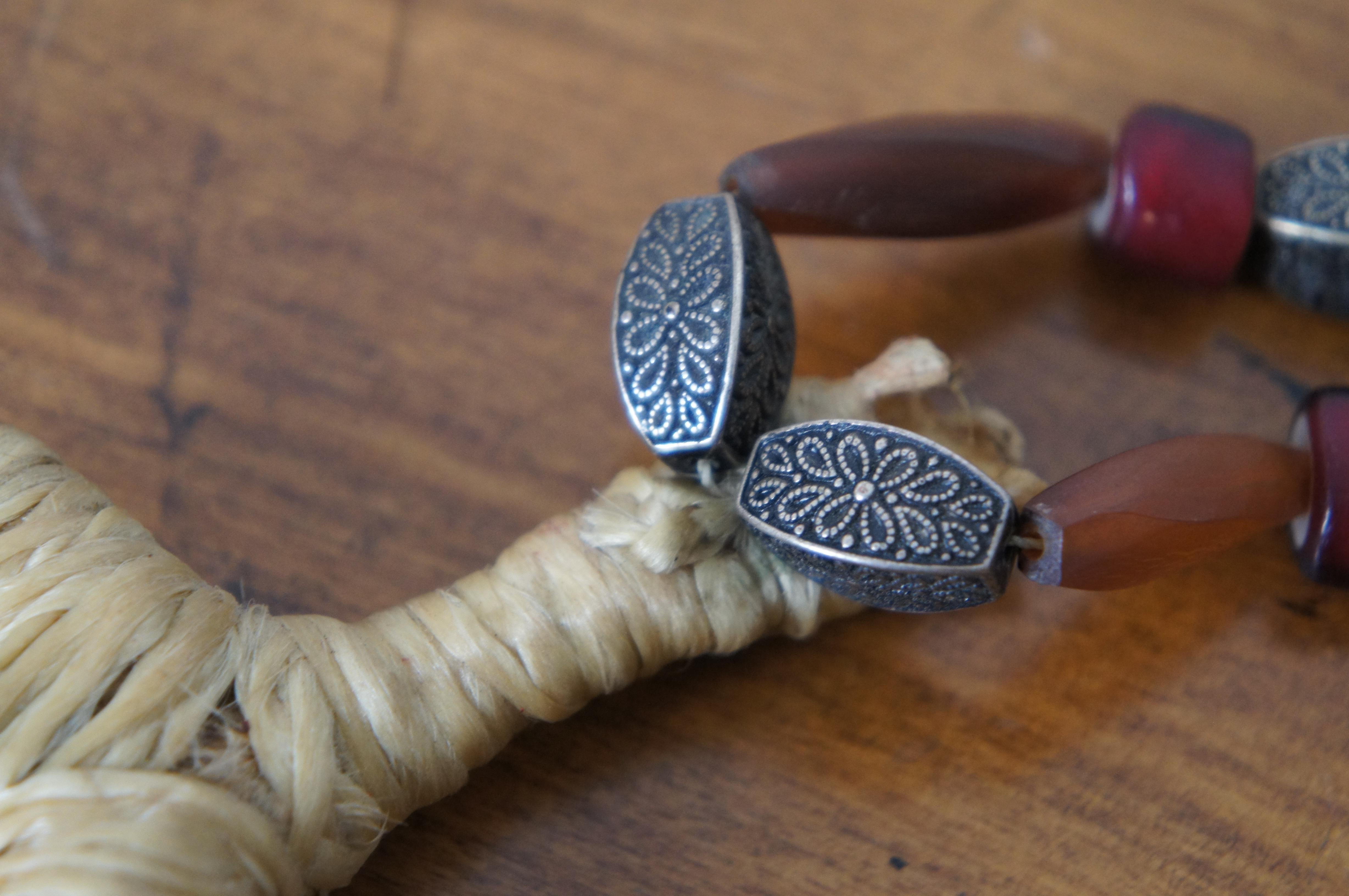 Antike Native American Bakelit Perle Vogelkralle Talon Anhänger Anweisung Halskette im Angebot 3