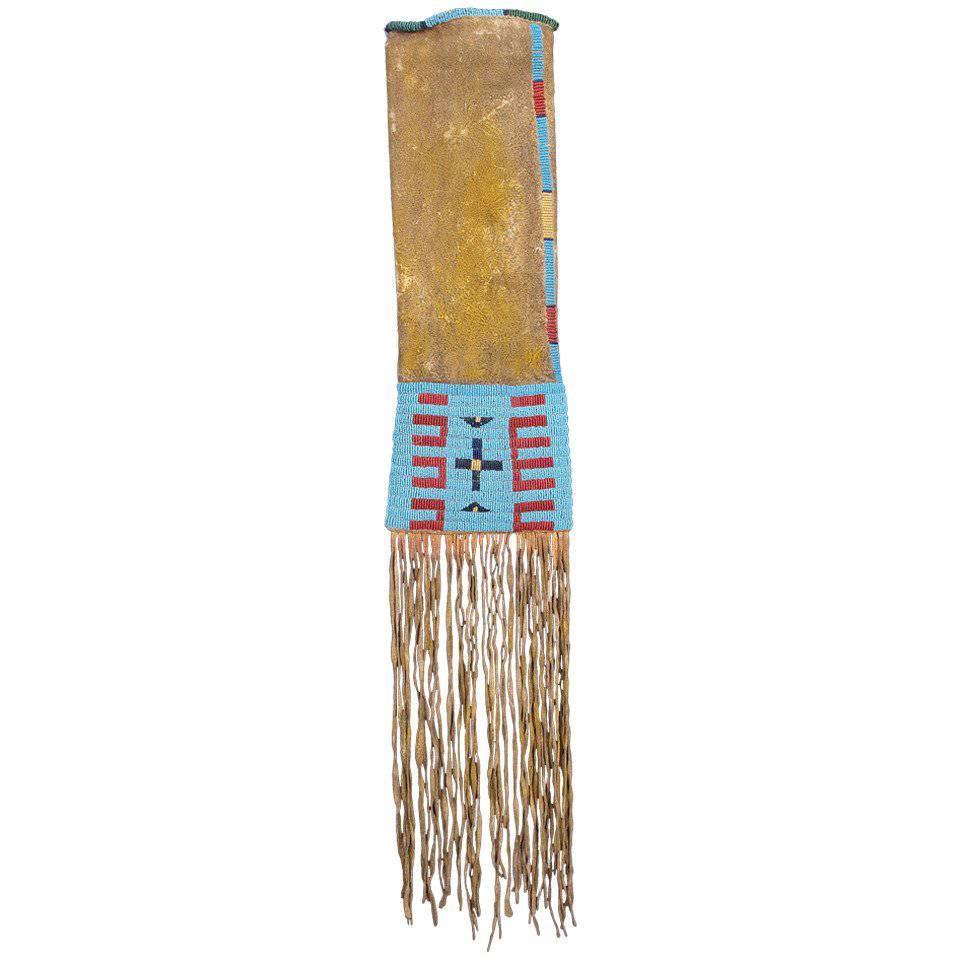 Antique Native American Beaded Tobacco Bag 'Pipe Bag', Sioux, 19th Century