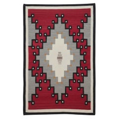 Antique Native American Indian Navajo Hand Spun & Woven 66"x46" Wool Rug C1920