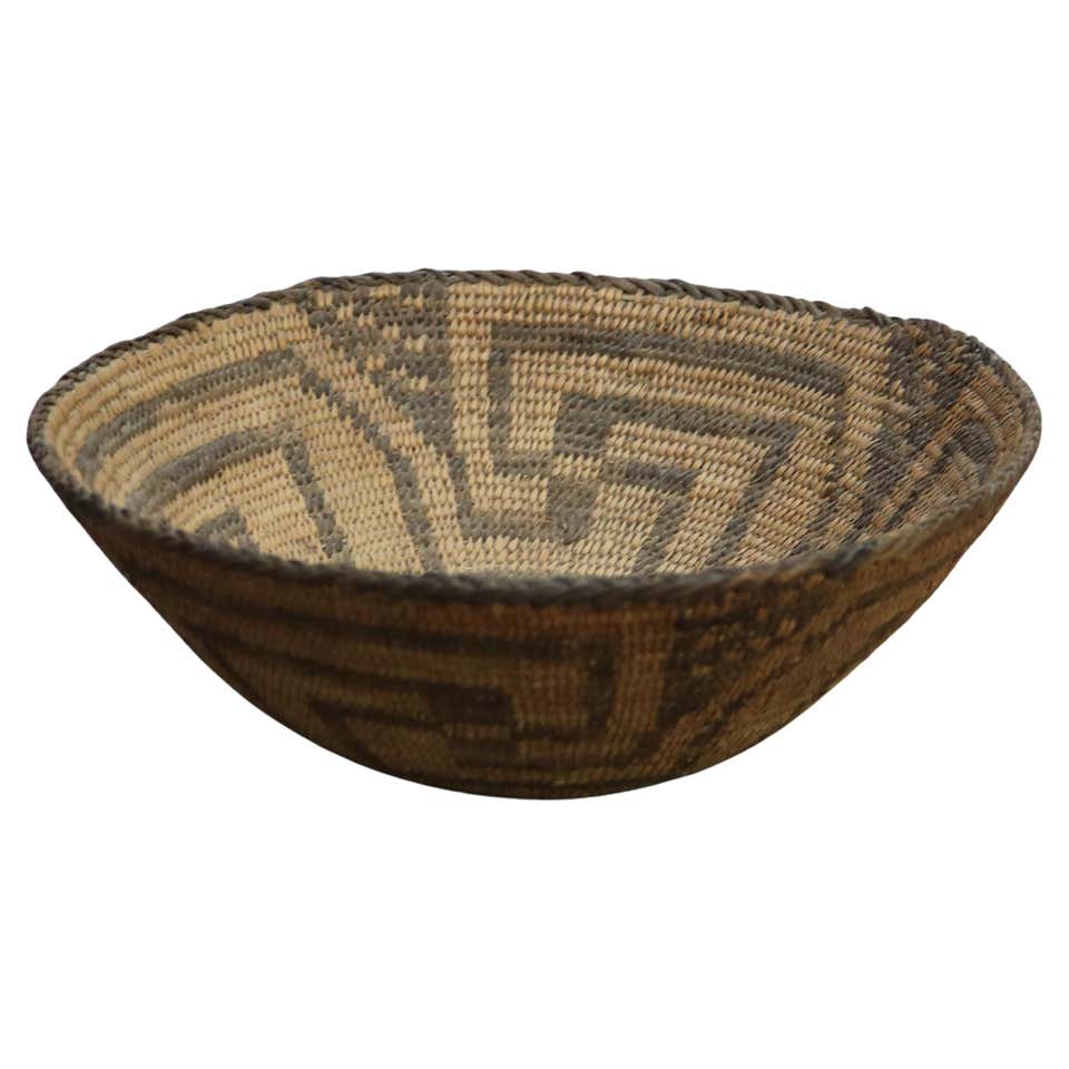 Antique Southwest Native American Indian Navajo Woven Reed Basket C1900 ...
