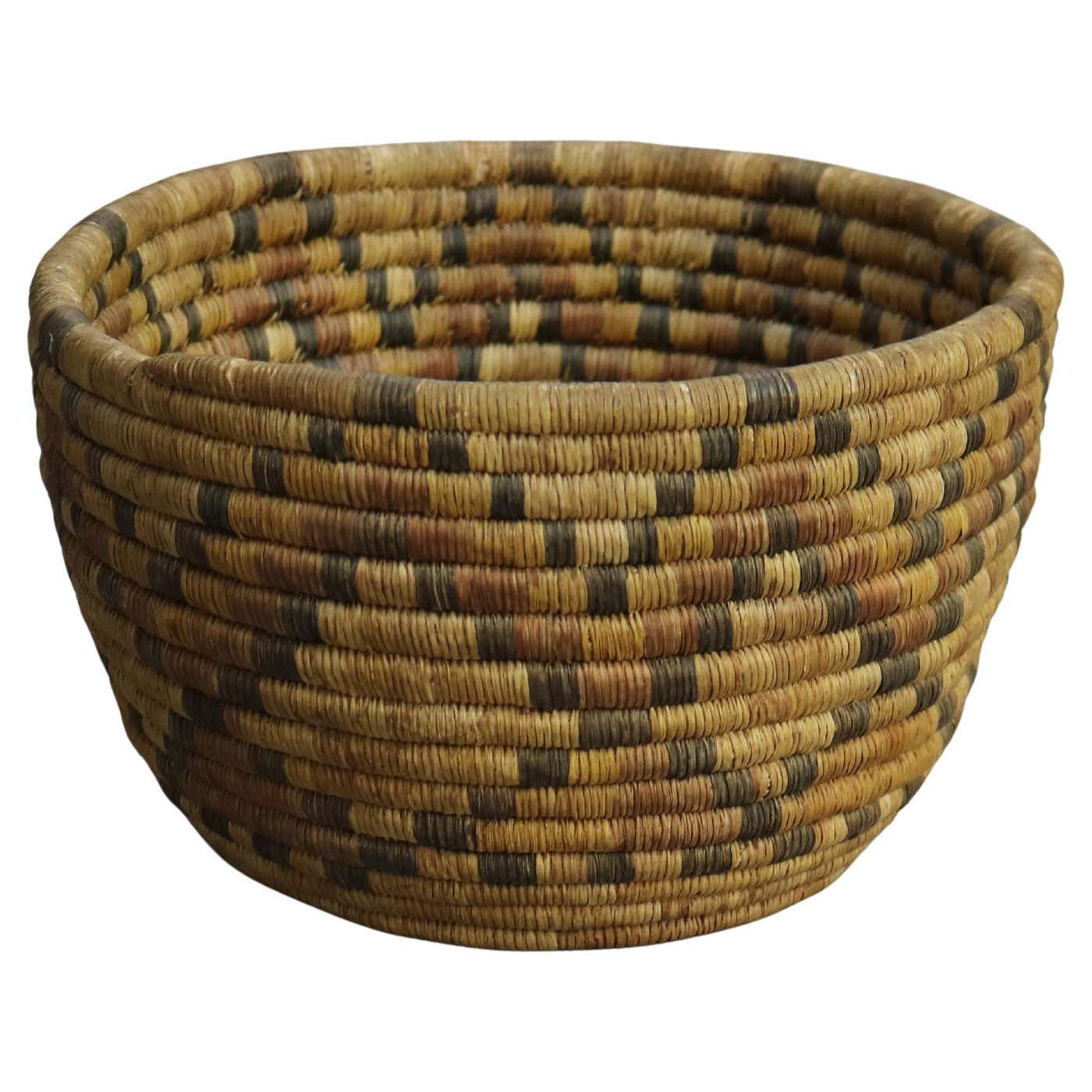 Antique Native American Indian Southwest Navajo Woven Reed Basket C1920 ...