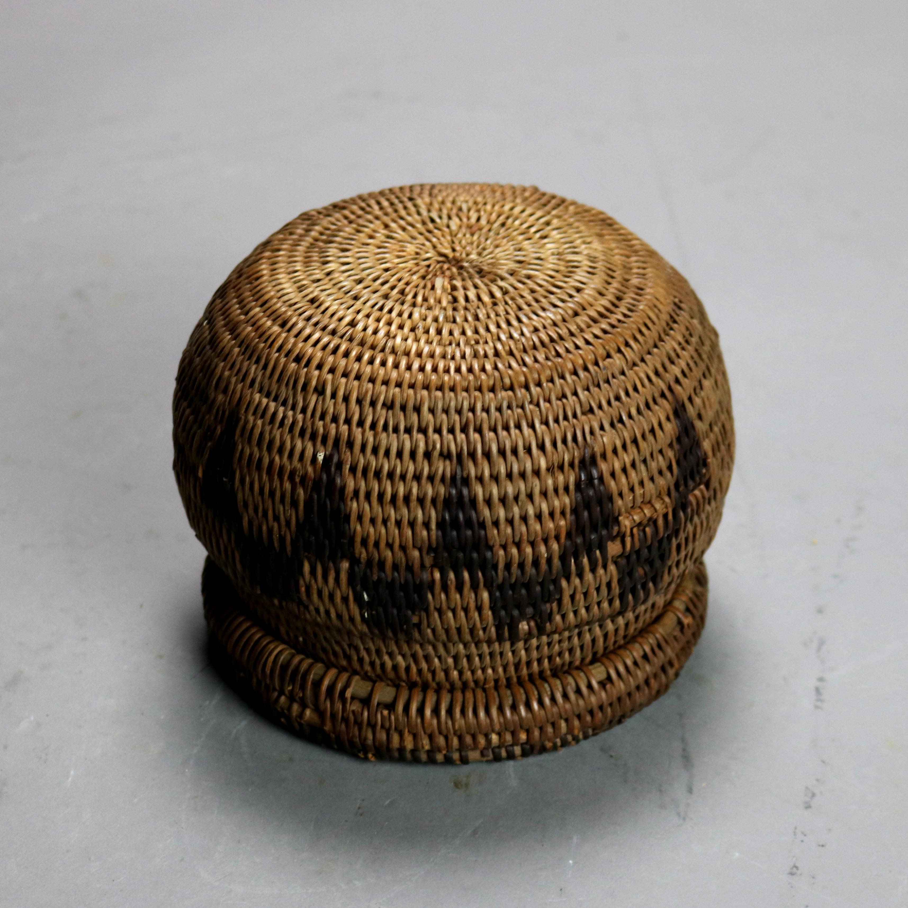 Antique Native American Indian Southwest Navajo Woven Reed Lidded ...