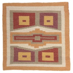 Used Native American Indian Teec Nos Pos Navajo Rug Textile