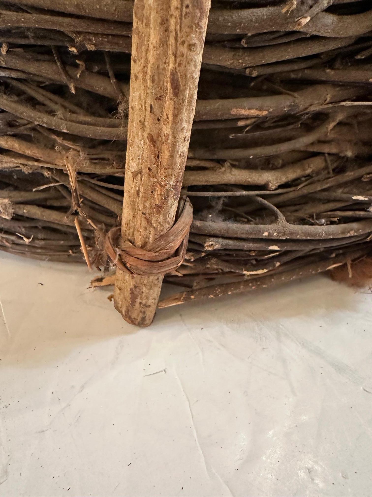 Antique Native American Painted Bark & Twig Basket For Sale 9