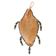 Antico feticcio di perline dei nativi americani Sioux