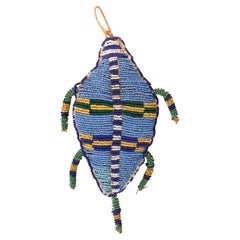 Antico feticcio di perline dei nativi americani Sioux
