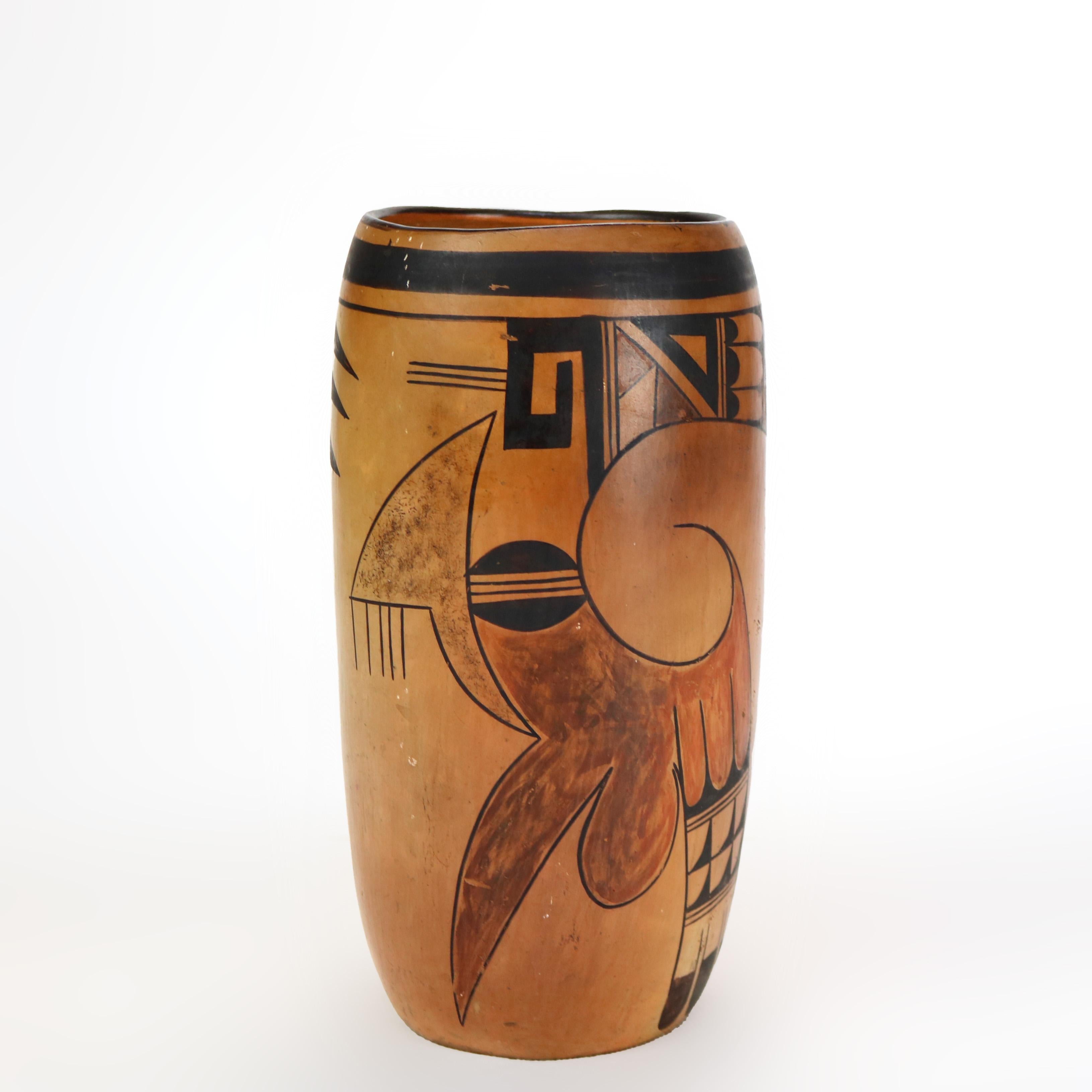 Antico vaso in ceramica Pueblo del sud-ovest americano, firmato, C1920 In condizioni buone in vendita a Big Flats, NY