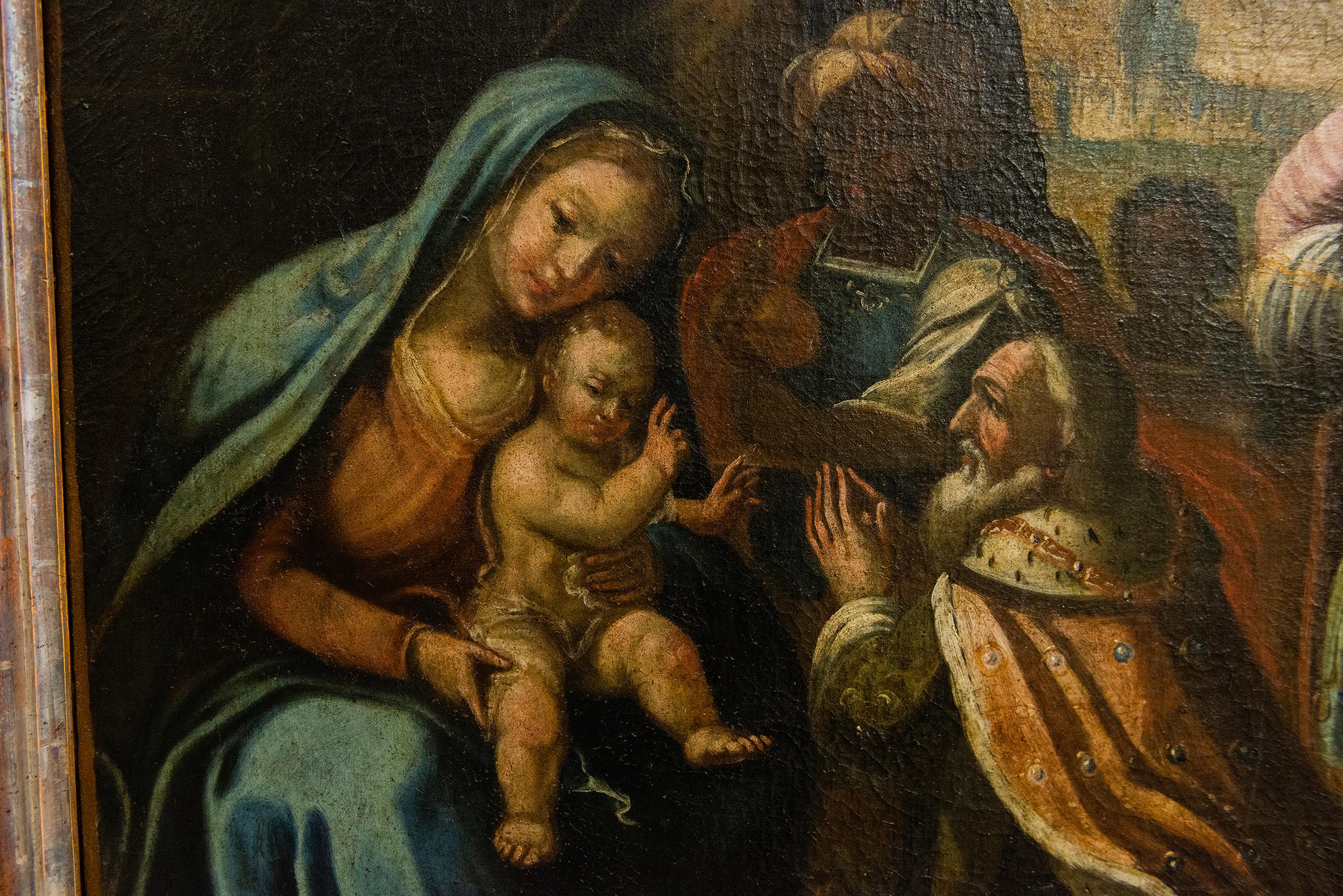 17th Century Antique Nativity Italian Painting For Sale