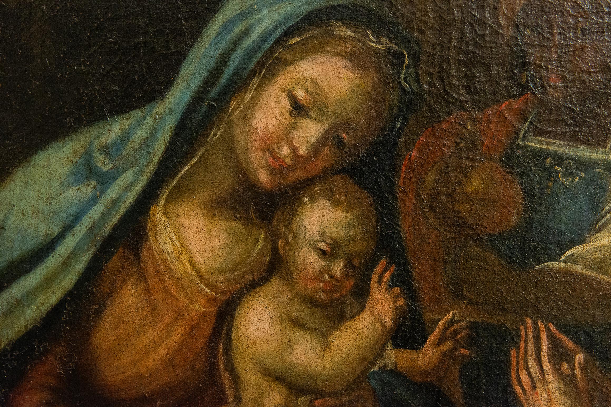 Antique Nativity Italian Painting For Sale 1