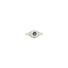Antique Natural Alexandrite Ring in 18k White Gold