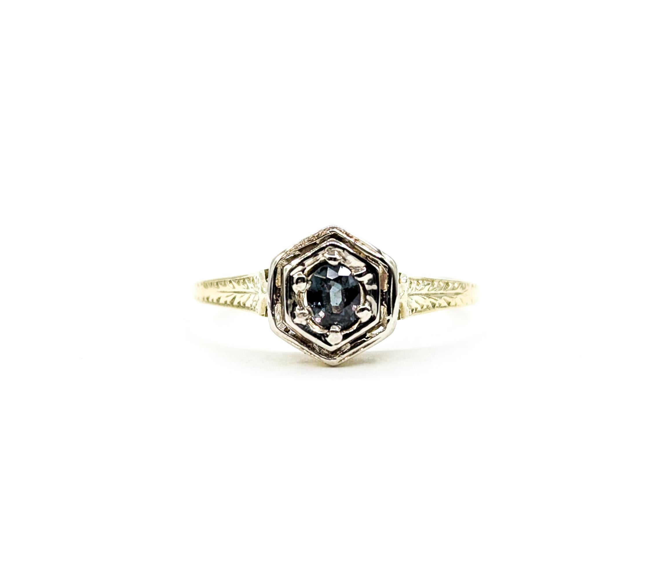 Antique Natural Alexandrite Ring in Yellow Gold For Sale 6