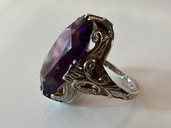 Antique Natural Amethyst Cocktail Ring