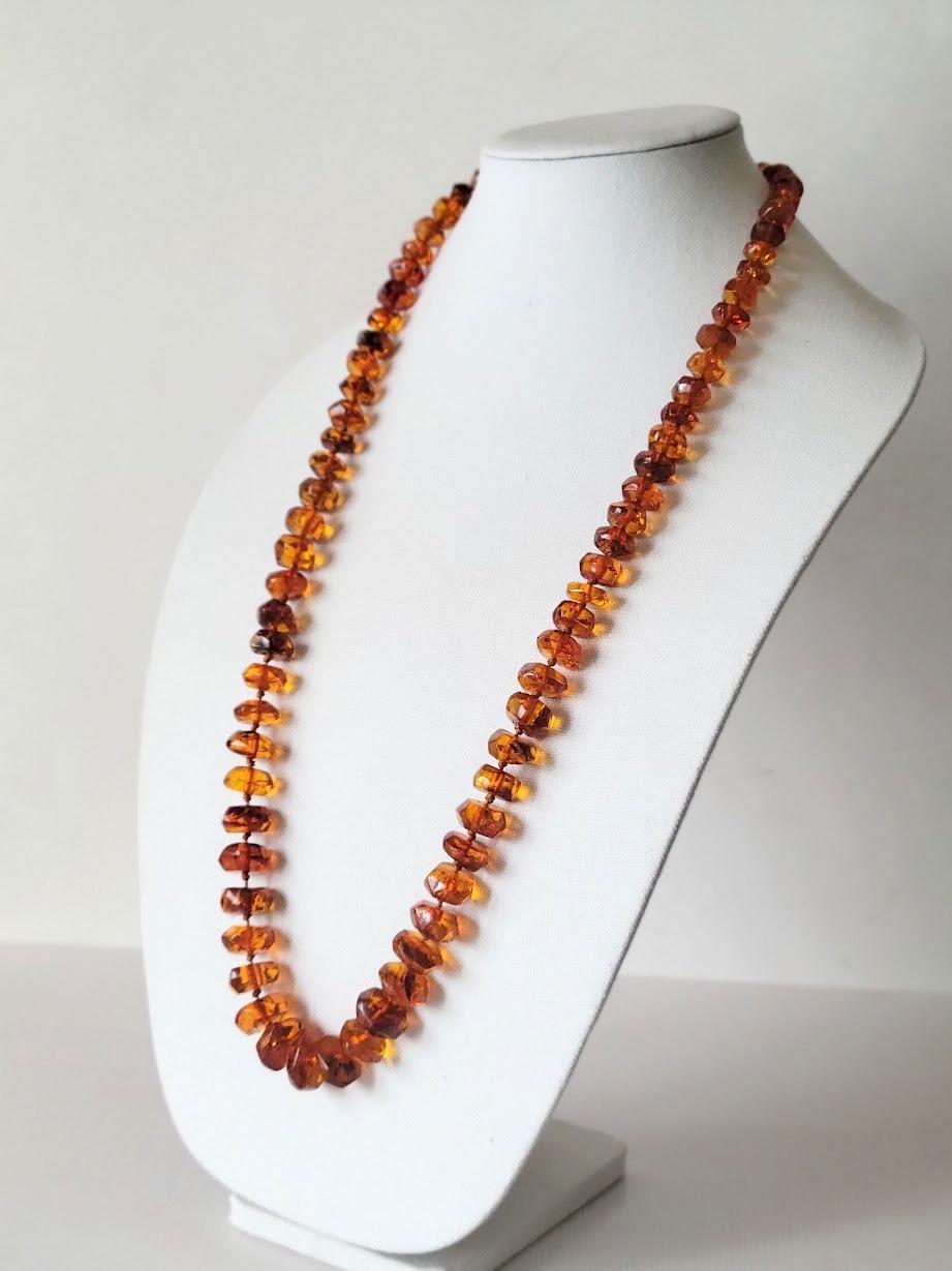 Antique Natural Baltic Amber Necklace 35'', Early 20th Century 4