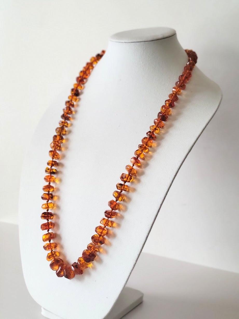 Antique Natural Baltic Amber Necklace 35'', Early 20th Century 1