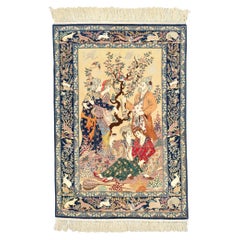 Antique Natural Dyed Pictorial Rug - Handmade Rug, Late 19th Century