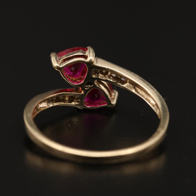 Customizable Antique Natural Heart Shaped Ruby Diamond Yellow Gold ...