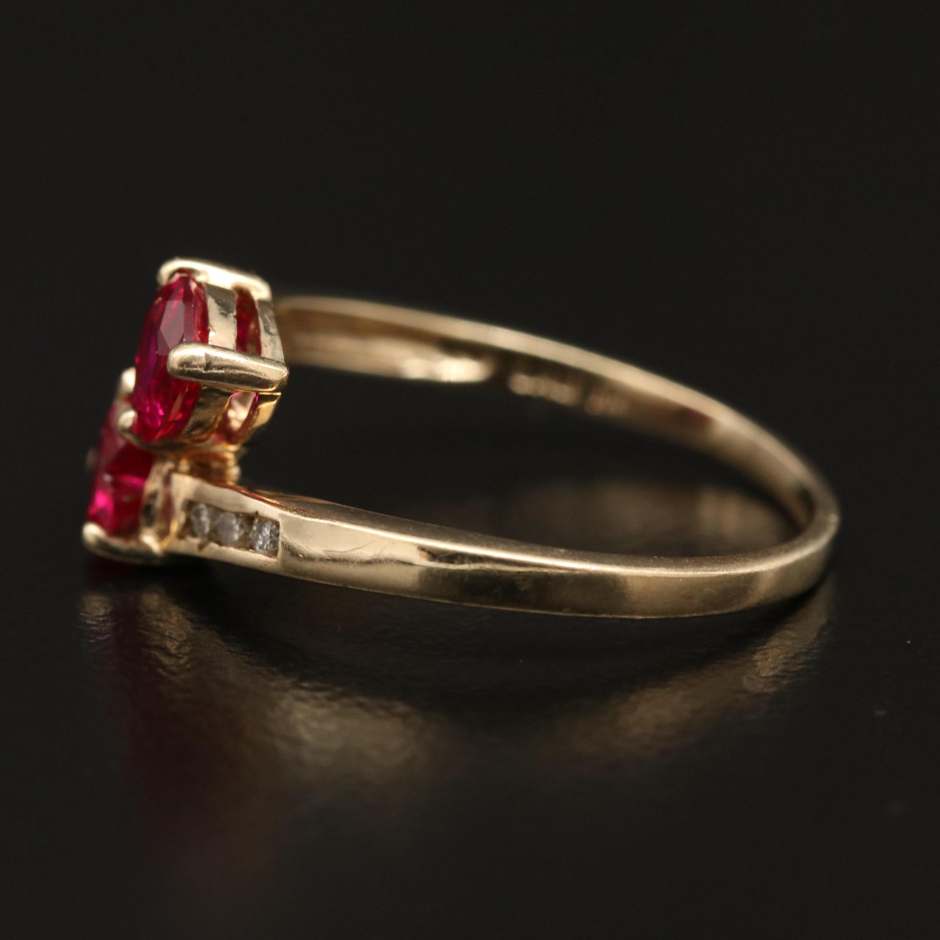 For Sale:  Antique Natural Heart Shaped Ruby Diamond Yellow Gold Engagement Ring for Her 5