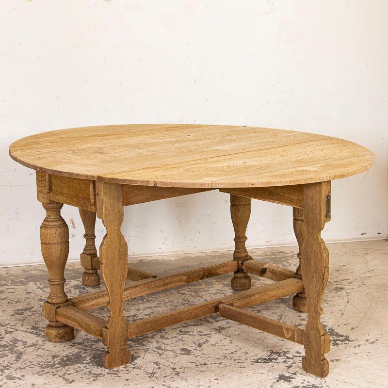 Danish Antique Natural Oak Gate Leg Table Console Table from Denmark