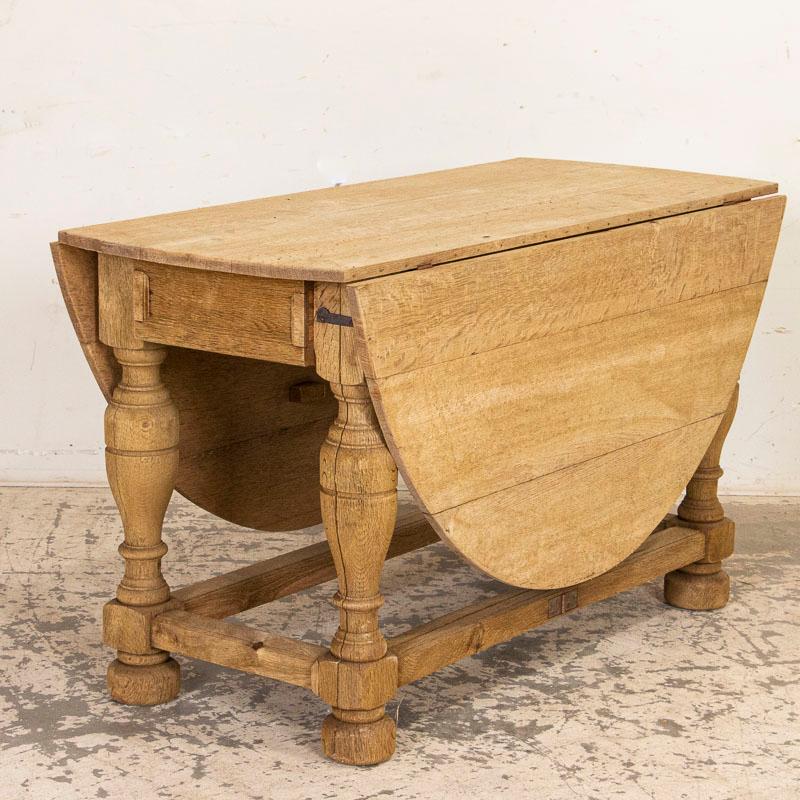 19th Century Antique Natural Oak Gate Leg Table Console Table from Denmark