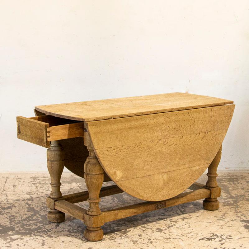 Antique Natural Oak Gate Leg Table Console Table from Denmark 2